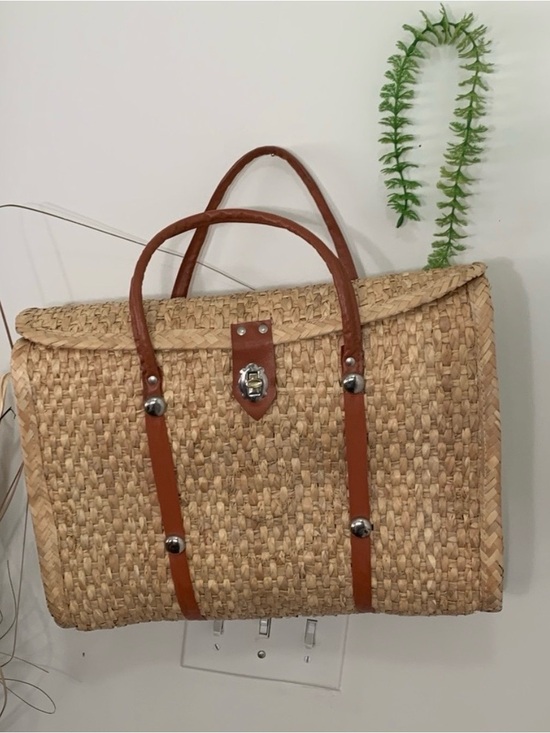 Vintage Handbags - Vintage Raffia Straw Multi Purpose Bag